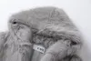 Designer Women's Fur Winter Classics Casual Luxury Fashion Short style Loose Hooded Coat
