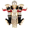 Broches CINDY XIANG Crâne Homme Montant Une Moto Broche Drôle Strass Squelette Humain Broche Creative Design Bijoux De Mode