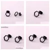 Stud Fashion Punk Hexagona Earrings Black Titanium Steel Geometric Hexagon Jewelry For Men Women Drop Delivery Dhy3X