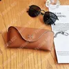 Cases unisex mode zonnebril kast heren luxe zonnebril kisten voor vrouw echt lederen klassieke letter brief brieven opbergdoos sleutelhanger