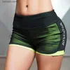 Strój jogi nowy seksowny 2 w 1 sportowy fitness Running Joga Shorts Women Athletic Shorts Summer Mesh Elastic Shorts Fitness Trainout Ubrania T230421