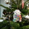 Christmas Decorations Gift Cute Polar Bear Wearing Scarf Pattern Acrylic Pendant Decoration Tree Year Home 231120