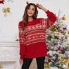 Kobiety swetry Atuendo Winty ciepły sweter świąteczny dla kobiet jesień moda solidna czerwona świąteczne topy pullover swobodne luźne miękkie jedwabną dziewczynę kni