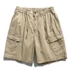 Survêtements pour hommes Elmsk Summer Loose Fashion Casual Big Pocket Shorts Rose Coréen Coton Zipper Corde Élastique Capris