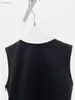 Women's Blouses High Quality Women's Top Fashion Runway Solid Black Blouse Sleeveless V-Neck Vacation Summer 2023