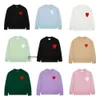 Mode Amisweater Parijs Trui Heren Designer Gebreide Shirts Lange Mouw Franse High Street Geborduurd Een Hart Patroon Ronde Hals Truien 756