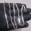 Chains Real 925 Sterling Silver 3mm Long Pate With Curb Link Chian Necklace M-Clasp
