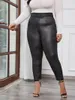 Pantalones de mujer de talla grande 4XL lápiz de lentejuelas 2023 Otoño Invierno Vintage cintura elástica Oficina señoras ropa de gran tamaño