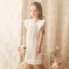 Pijama Kızının Prenses Kısa Kollu Uykulu Sleepshirt Nightgownstoddler Square Neckdress Nightdress Sweetwearsummer Çocuk Giyim 231121