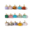 Pendant Necklaces 5PCS Natural Faceted Tiny Stone Pendants Charms Geometric Gems Fit Making Jewelry Earrings DIY Accessory
