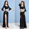 Scene Wear Belly Dance Top Long Kjol Set Sexiga kvinnor passar Carnaval Disfraces vuxna kostym flickor rave festivalkläder