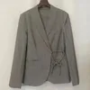 Costumes pour femmes élégant revers en laine déboutonné asymétrique cravate latérale pour les déplacements quotidiens polyvalent blazer décontracté