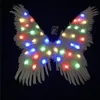 Light Up Feather Butterfly Angel Wings Women Teen Glowing LED Flashing Fairy Wing Cosplay Halloween Costumes Halloween Accessories Photography Props