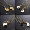 Pendentif Colliers Assortis 2 Pièces En Acier Inoxydable Yin Yang Puzzle Pièce Collier Anniversaire Bijoux Cadeaux Pour Couple Ou Meilleur Dhgarden Dhugx