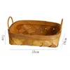 Storage Baskets 2 Pcs Hand-Woven Basket Bread Fruit For Home Kitchen Desk Candy Sundries Organizer Small & Large