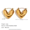 أقراط متدلية 316L من الفولاذ المقاوم للصدأ البسيط أزياء القلب الذهب الفضية الفضية البيان المعدني هدية المجوهرات هدية