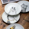 접시 높은 등급 8 인치 왕실 고귀한 동물 시리즈 세라믹 디너 플레이트 / 벽 데코 컵 커피 밀크 머그 뼈 중국 식탁