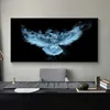 Blue Light Eagle Animal Posters and Prints Modern Canvas Painting Eagle Art Wall Picture for Living Room Home Decor No Frame