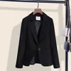 Kvinnors kostymer Blazers Office Lady Lady Jacket Black Blazer Womens Coat Autumn Winter Formell Work Suit Pocket Classic Slim Casual Long Blazer Dress 231120