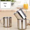 Ensembles de vaisselle 200 ml en acier inoxydable tasse à eau bouteille de boisson froide solide Simple Cocktail thé navire Drinkware Mini tasse d'école 1 pièces