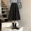 Skirts Cotton Loose Autumn Winter Thick Big Swing Elastic High Waist Black Skirt Women Quilted Argyle Plaid Casual Retro Mujer Faldas