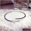 Bangle 18K Gold Nail Bracelet Bracelets For Women Diamond Tennis Raducanu Fashion Uni Couple Cuff Initial Love Drop Delivery Jewelry Dhmqp