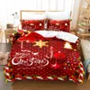 Conjuntos de cama Navidad Christmas Elk Set Duveta Capa Fronha Ano Consolador Duplo Queen King Size Quilt Home Decor L231120