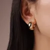 Creolen Kleine Mini-Rohre Silber Goldfarben Hochglanzpoliert Klassisch Einfache Frauen Chunky Dicke runde Kreis-Ohrring-Creolen