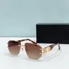 New fashion design pilot sunglasses 5720 metal frame rimless cut lens simple and popular style outdoor UV400 protection eyewear