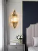 Vägglampa modern enkel lyx hårdvara kristallvilla vardagsrum tv -sovrum sovrum belysning studie dekorativ