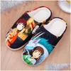 Slippers Winter For Men Women Kids Demon Slayer Tanjirou Nezuko Itachi Sasuke Cosplay Shoes Home Cute Indoor Warm Boots Drop Deliver Otcyl