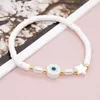 Strand Riz Perle Bracelet Pur Blanc Doux En Céramique Étoiles Yeux De Mode Minimaliste Stretch Tricot À La Main Bohème Perlé