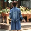 Women's Jackets 2023 Spring Autumn Long Denim Jacket Women Fashion Lapel Double Breasted Trench Coat Casual Solid Vintage Outerwear Female
