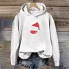 Damen Hoodies Weihnachten Hoodie Sweatshirt Wineglass Print Kapuzenpullover Lose Langarm Tops Damen Herbstkleidung