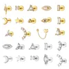 Stud Earrings Rosheng 1PC S925 Multi Size CZ Blue Eye For Women Ear Piercing Screw Earring Pendiente Gold Plated Jewelry