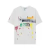Heren t shirts heren t-shirts mode graffiti spat-ink print print short mouw t-shirt zomer wasbeurt versleten ruime top 883