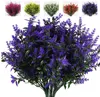 Konstgjord blomma plast lavendel falsk växt bröllop hem trädgård dekoration brud bukett fotografering props hushållsprodukter sz0210120