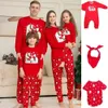 Bijpassende familie-outfits Kerstpyjama Set Moeder Elandenprint Kerstman Nachtjapon Nachtkleding Mama Papa Kerstkleding Bijpassende kerstfamiliepyjama 231121