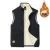 سترات الرجال سترة بلا أكمام خريف شتاء رجال دافئ الصوف رجالي سترة مخملية سميكة gilet الملابس 6xl