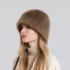 Bérets bassin chapeau femmes hiver seau résistant au froid chaud tricoté laine peluche oreille Protection casquette pêcheur casquettes