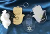 グリーティングカードバーMitzvah Acrylic Hamsa custom10pcs緑の葉アクリル祈り