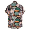 Mäns casual skjortor mode dot mens hawaiian strand sommar kort ärm blommig tryck tropisk aloha semester semesterkläder 230421