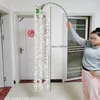Dekorativa blommor Högkvalitativa White Simulated Wisteria Garland 3 Gorks Artificial Silk Flower String Encryption Plant Rattan For Wedding