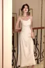 Повседневные платья, женское миди во французском стиле, лето 2023, элегантное вечернее женское платье на тонких бретельках, черное атласное платье для подружки невесты на свадьбу