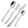 Servis uppsättningar bordsartiklar rostfritt stål gafflar metall barn kit bärbar plattvaror bestick baby western silverware