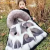 Imbottiture Cappotto 2023 Moda Per Bambini Inverno Caldo Parka Per La Ragazza Spessa Grande Collo in Pelliccia Sintetica Abbigliamento Per Bambini Snowsuit Giacca Soprabito abbigliamento