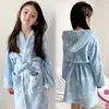 Pajamas Princess Soft Spring Autumn Children s Bathrobe Cotton Long Sleeve Girl Boys Hooded Cartoon Towel Robe Homewear Casual 231121