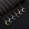 Pendant Necklaces Moon Necklace Women's Elegant Light Luxury Small And Fashion High Grade Zircon Crescent Jewelry