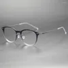 Sonnenbrillengestelle SM6506 Linde mit dem gleichen Modell Berg Glasses Net Red. Allmählicher Retro-einfacher ovaler Rahmen mit kleinem Gesicht aus Titan