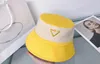 Klassisk hink hatt inverterad triangel etikett hattar färg canvas sömmar solskydd hatt sol cap andas andas